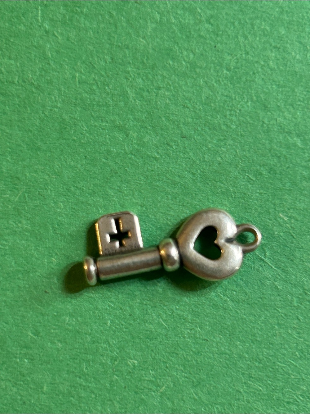 James Avery Silver Heart Key Bracelet Charm